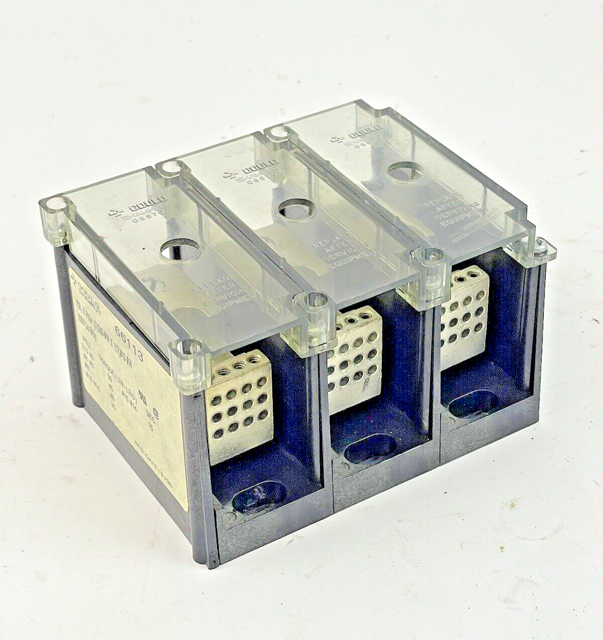 GOULD SHAWMUT - 66113 - POWER DISTRIBUTION BLOCK - 3 POLE, 600 V