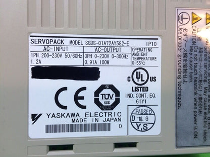 YASKAWA SERVOPACK SGDS-04A72AY582-E 200V 2.8Amp 400W