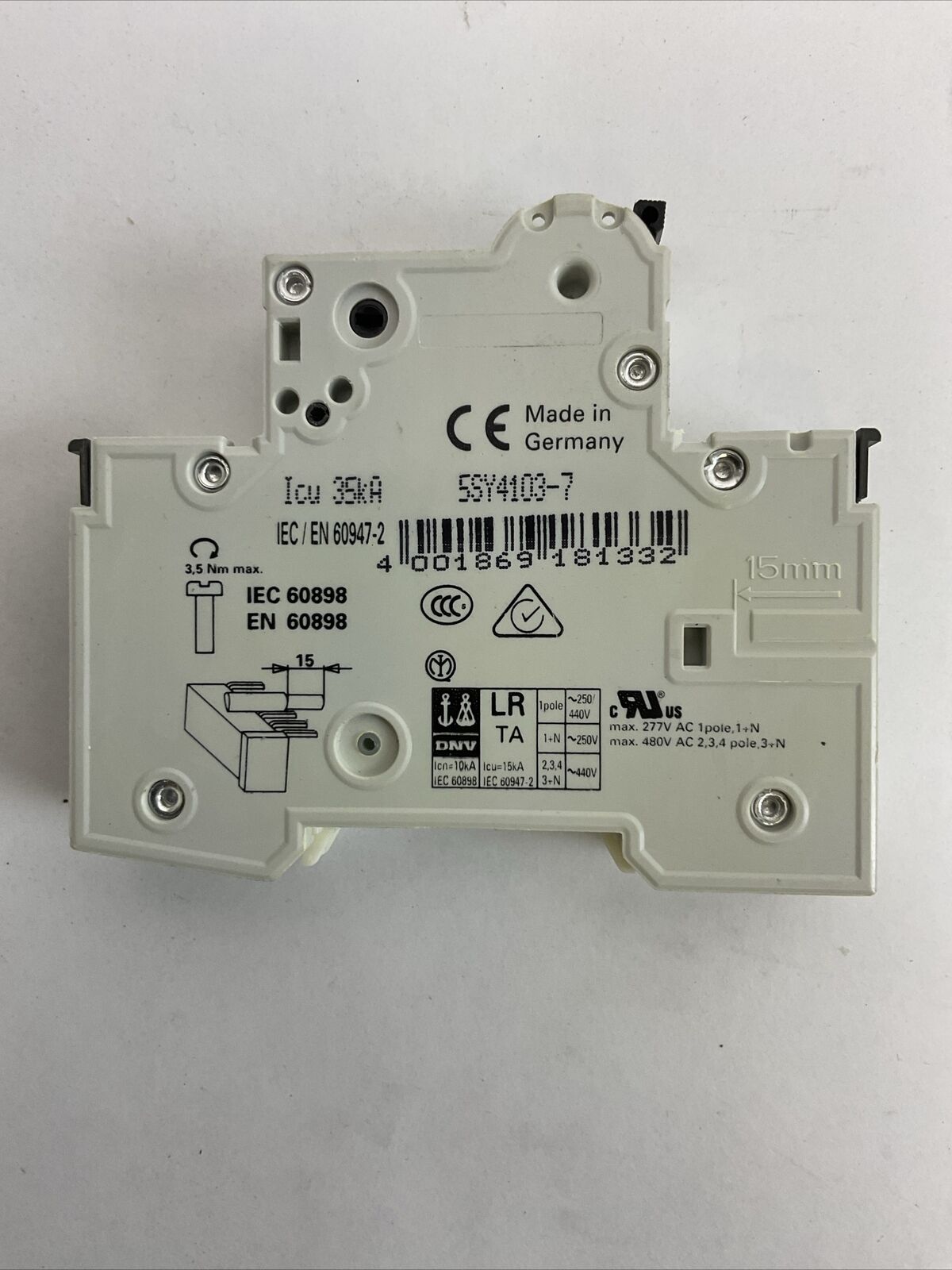 SIEMENS 5SY4103-7 CIRCUIT BREAKER 230/400VAC