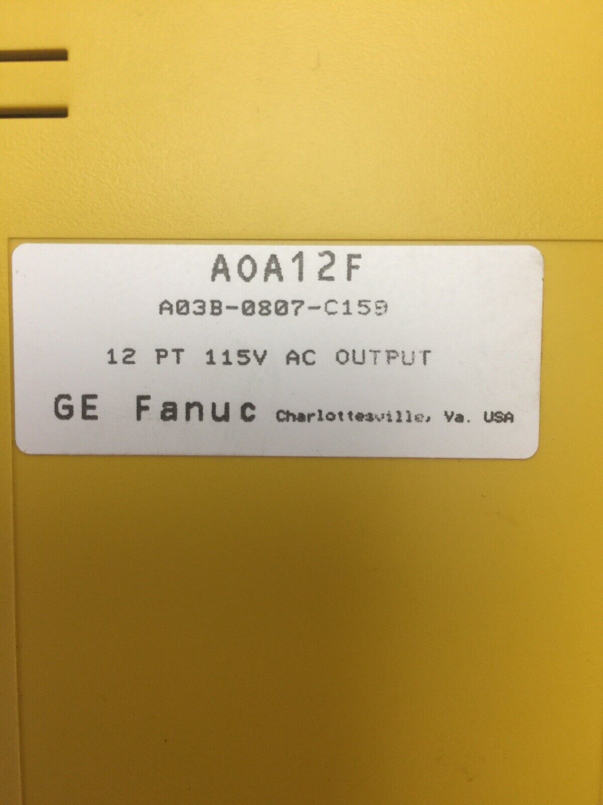 FANUC A03B-0807-C159 OUTPUT MODULE 12 PT 115VAC