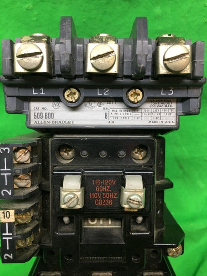 ALLEN BRADLEY 509-BOD SIZE 1 STARTER WITH 120 VAC COIL