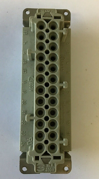 HARTING HAN E24F TERMINAL CONNECTOR FEMALE 24 SOCKET 16AMP 400V***LOTOF2***