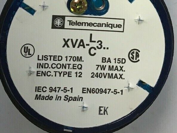TELEMECANIQUE XVAC361 STACKABLE LIGHT BLUE LENS