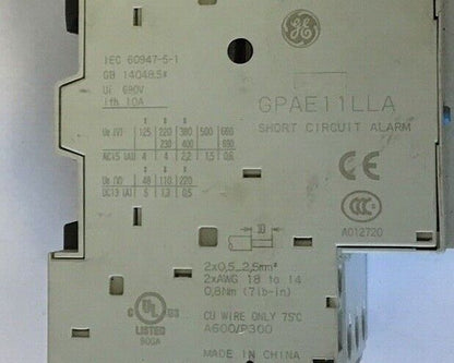 GENERAL ELECTRIC GPS1BHAD MANUAL MOTOR STARTER GPAE11LLA& (2) GPAC10FBA