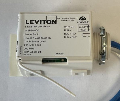 LEVITON WSP20-9D0 100/277V 902MHZ 20A RELAY POWER PACK WIRELESS SWITCH