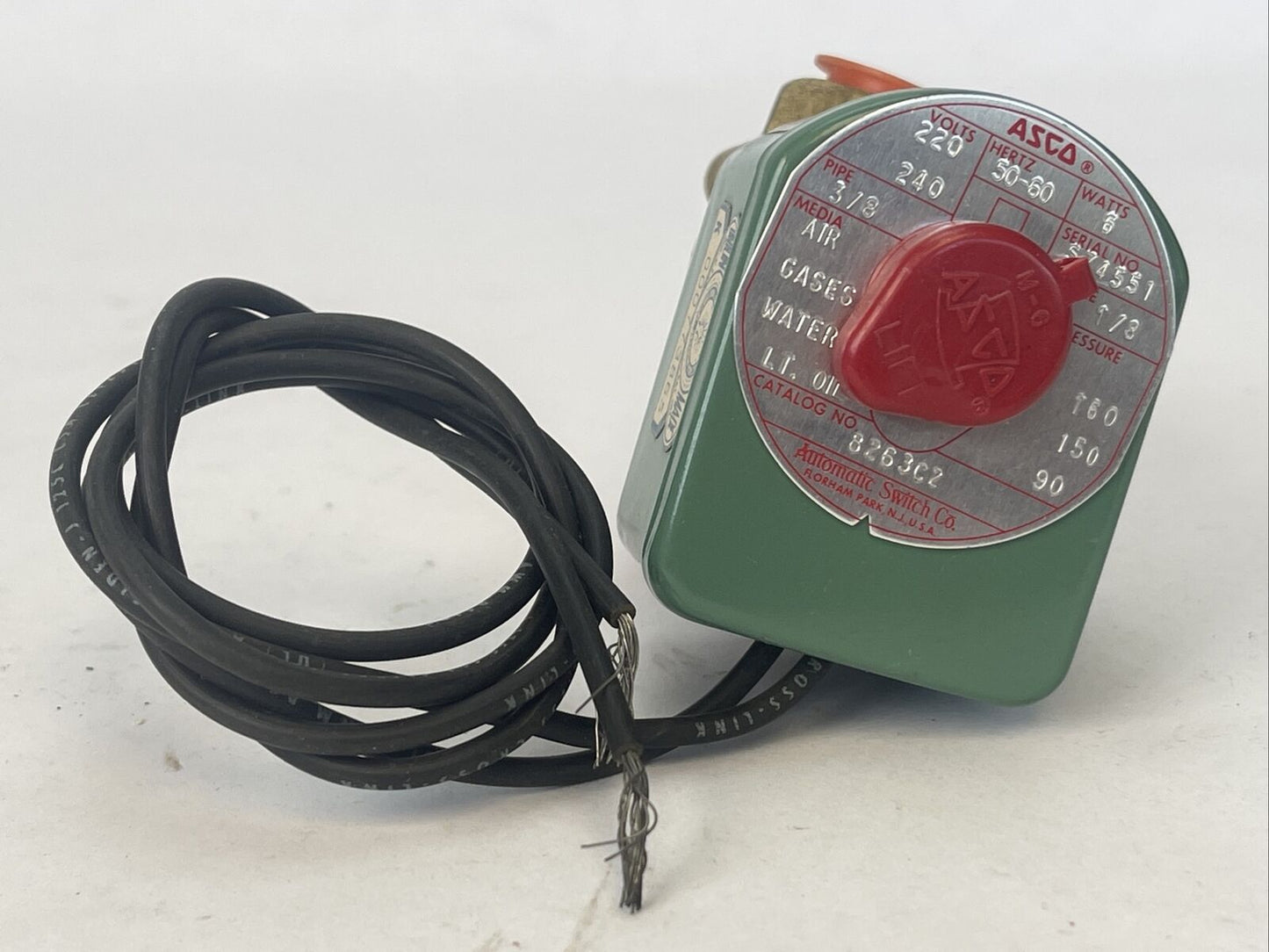 ASCO 8263C2 SOLENOID VALVE 220/240V 50/60HZ 6WATTS
