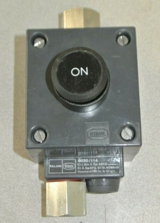 KILLARK / STAHL K2F7 / 8030/114 "ON" PUSHBUTTON / 3/4" FEED-THRU / NEW SURPLUS