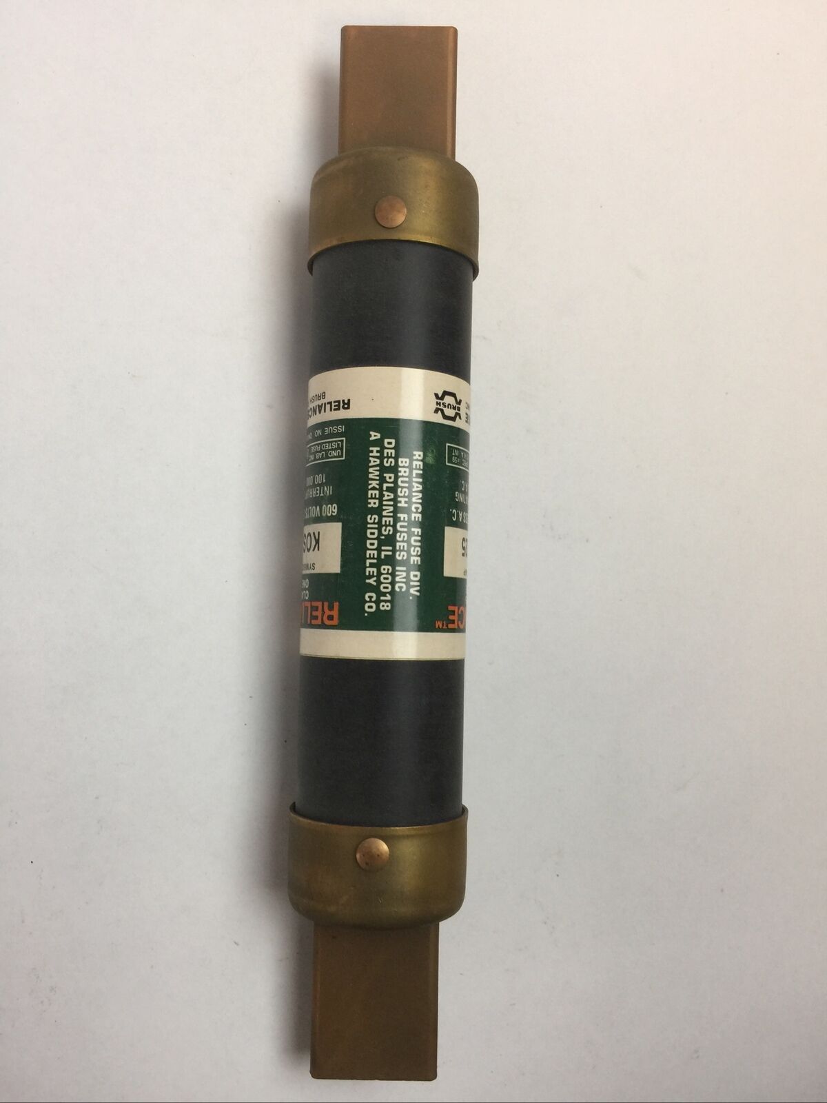 RELIANCE KOS125 CLASS K5 ONE TIME FUSE 125AMP 600VAC