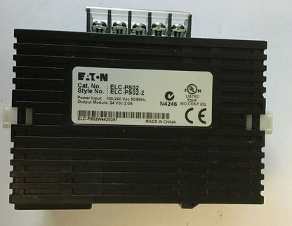 EATON ELC-PS02 POWER SUPPLY 100-240VAC 50/60HZ 24VDC 2.0A