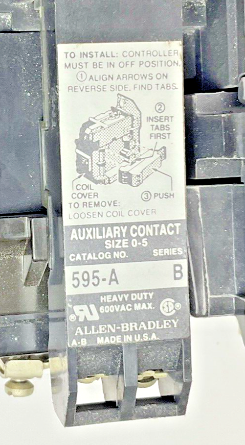 ALLEN-BRADLEY 509-C0D STARTER SER.A SIZE2 25HP W/115-120V COIL