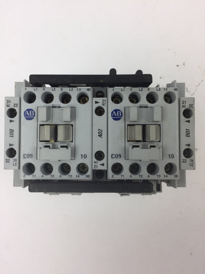 ALLEN BRADLEY 104-C09UDJ22 REVERSING CONTACTOR 2 100-S & 2 100-FSD250 COIL 24VDC