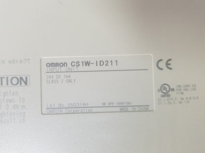 OMRON CS1W-ID211 INPUT UNIT MODULE, 24VDC 7mA CLASS 2 ONLY