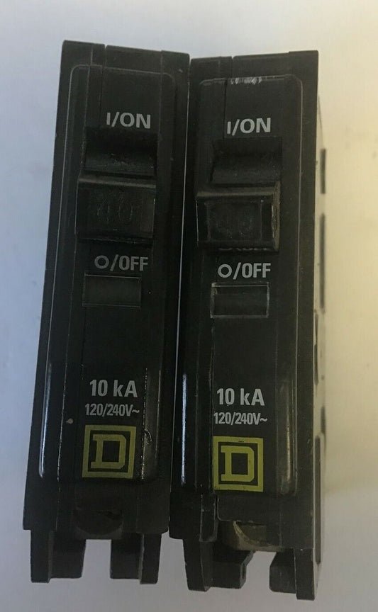 SQUARE D QOB140 CIRCUIT BREAKER 120/240VAC ***LOTOF2***