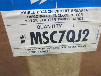 I-T-E MSC7QJ2 DBL BRANCH CIRCUIT BREAKER DISCONNECT ENCLOSURE only - NEW SURPLUS