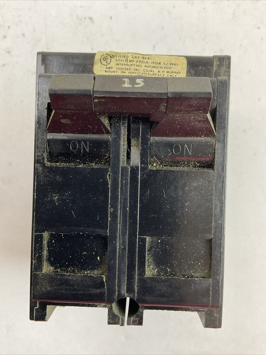 MURRAY / CROUSE-HINDS MP215 CIRCUIT BREAKER 15AMP 2POLE 120/240VAC