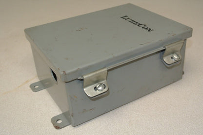 HINGED STEEL CONTROL BOX / ENCLOSURE / Approx. 8" x 6" x 3" / USED