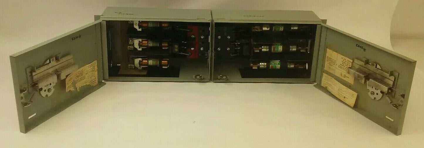 GE TYPE QMR QMR322L & QMR323R TWIN FUSIBLE INTERRUPTER SWITCH 60/100A W/HARDWARE