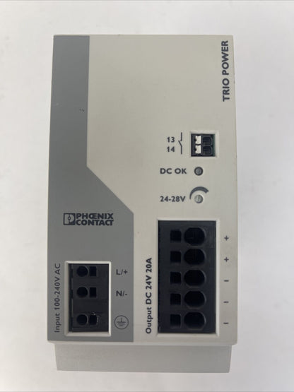 PHOENIX CONTACT TRIO-PS-2G/1AC/24DC/20 POWER SUPPLY OUTPUT 24VDC 20A INPUT