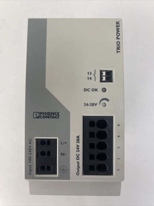 PHOENIX CONTACT TRIO-PS-2G/1AC/24DC/20 POWER SUPPLY OUTPUT 24VDC 20A INPUT