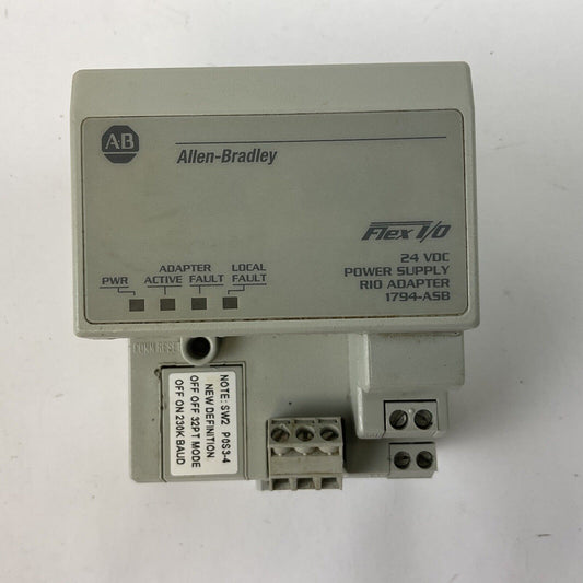ALLEN BRADLEY 1794-ASB SER E REV A01 F/W REV H FLEX I/O 24VDC POWER SUPPLY RIO