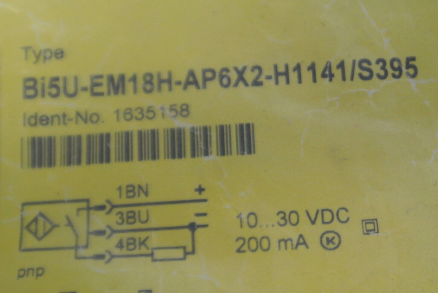 TURCK BI5U-EM18H-AP6X2-H1141/S395 / PROXIMITY SWITCH / 10-30VDC / 200mA / NEW