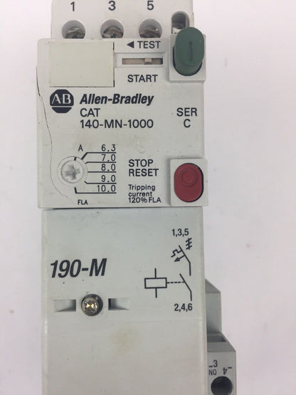ALLEN BRADLEY 190-M* 140-MN-1000 MOTOR STARTER 100-C09* 100S 140-A210 COIL 120V