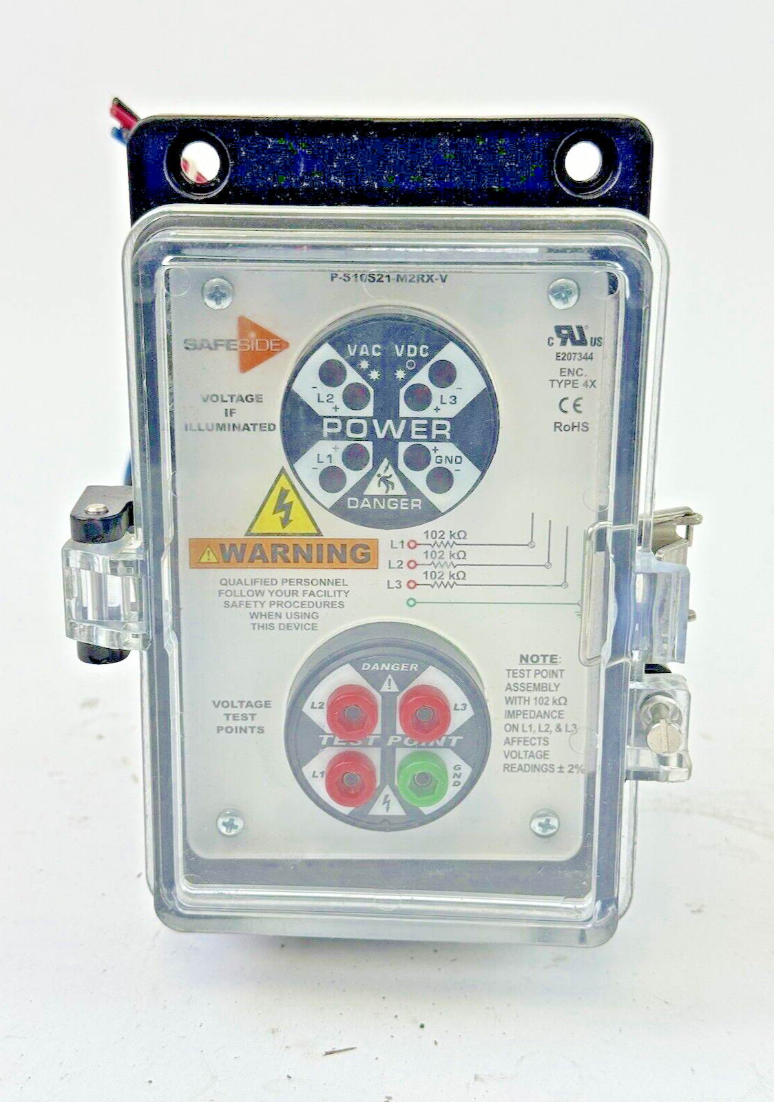 SAFESIDE - P-S10S21-M2RX-V - VERTICAL MOUNT VOLTAGE TEST STATION