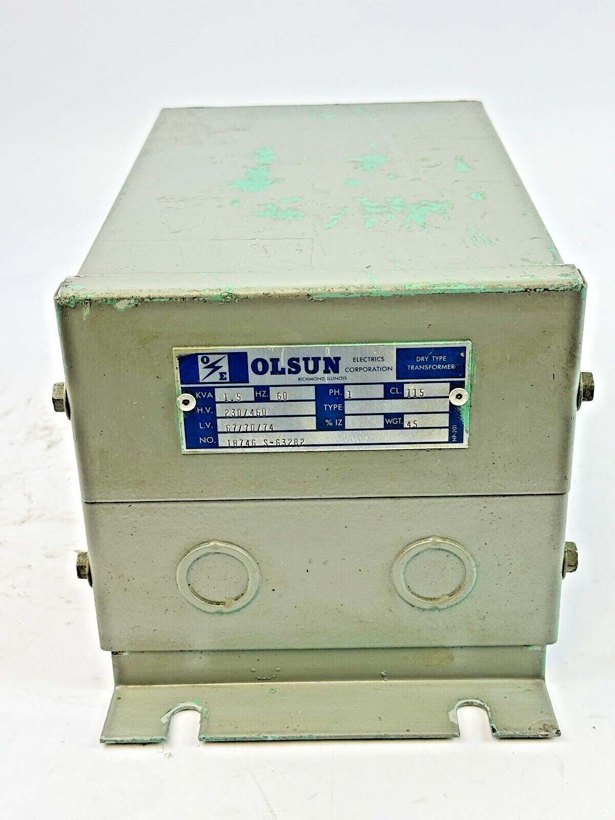 OLSUN - 18746 S-632282 - DRY TYPE TRANSFORMER - 1.5 KVA, 60 HZ, 1 PH, 230/460 HV