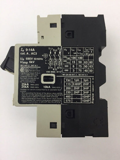 TELEMECANIQUE GV2-M16 MOTOR CIRCUIT BREAKER 9-14A