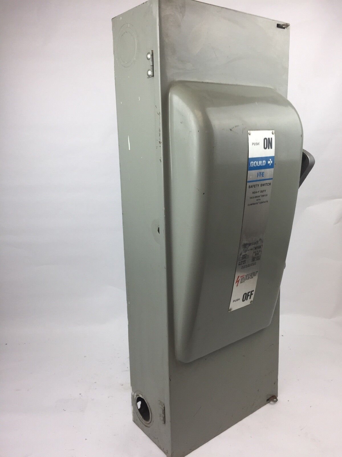 GOULD NF354 VACU-BREAK SWITCH WITH CLAMPMATIC CONTACTS 200 AMPS 600 VAC 3 PHASE