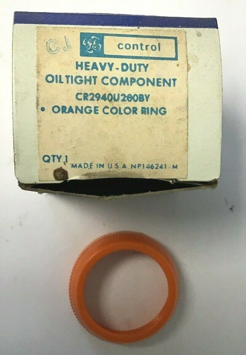 GE CR2940U200BY HEAVY DUTY OILTIGHT COMPONENT ORANGE COLOR RING***LOTOF10***