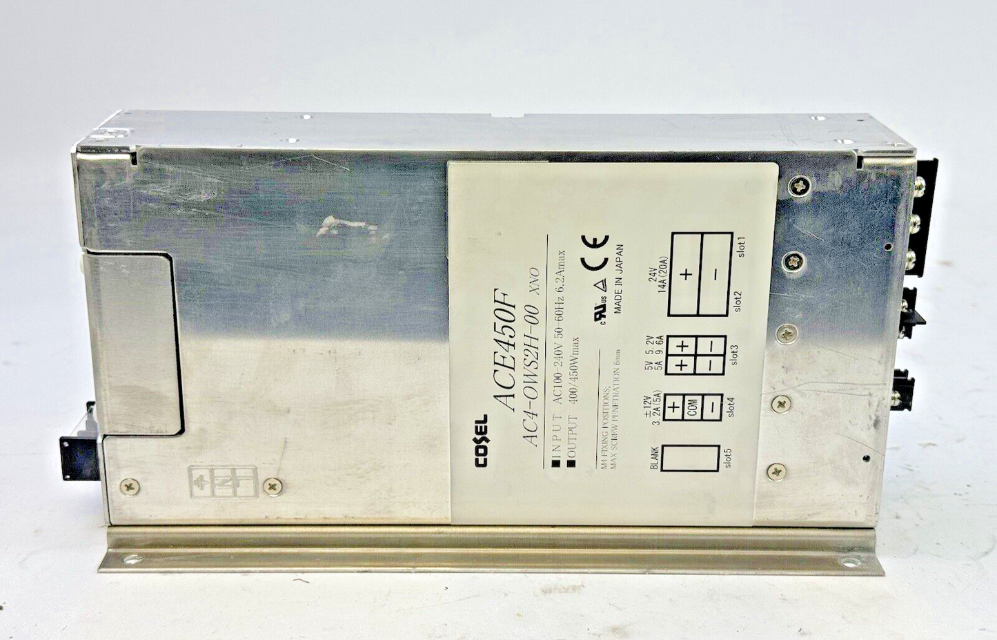 COSEL - AC4-OWS2H-00 - POWER SUPPLY - 240VAC,6.2A,50/60Hz - 24VDC,450W - ACE450F