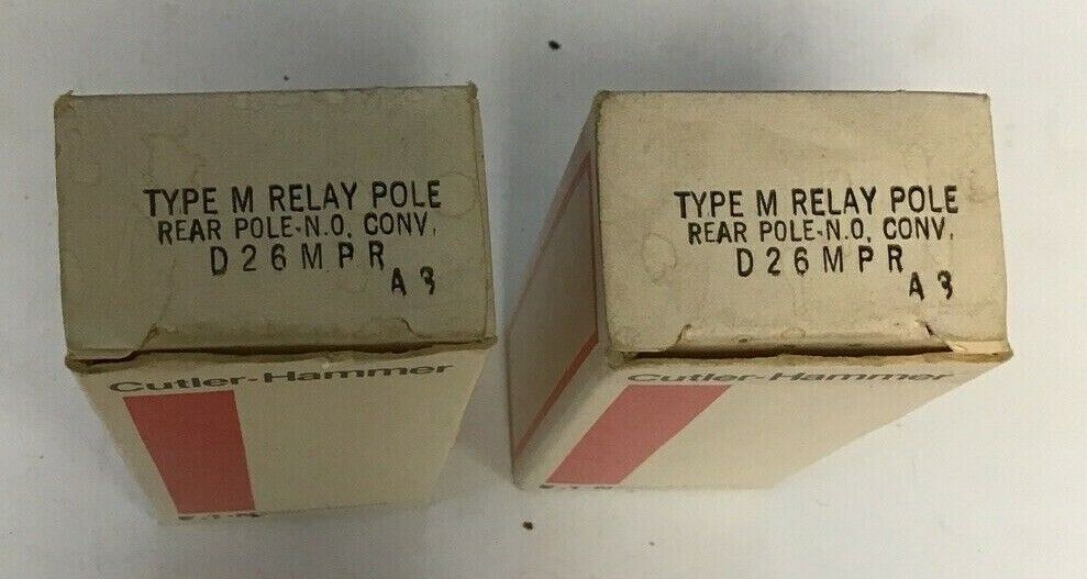 CUTLER HAMMER D26MPR TYPE M RELAY REAR POLE N.O. ****LOTOF2****