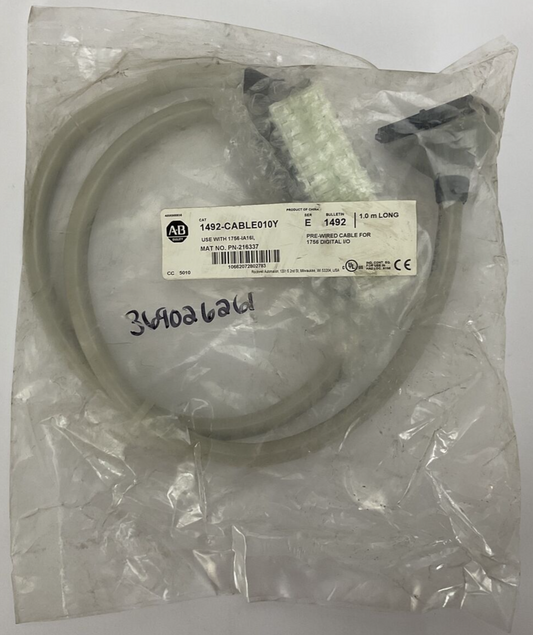 ALLEN BRADLEY 1492-CABLE010Y SER E 1.0M PRE-WIRED CABLE FOR 1756 DIGITAL I/O
