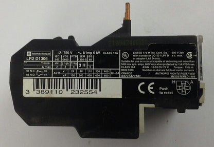TELEMECANIQUE Overload Relay LR2 D1306 (LR2-D1306) (LR2D1306)