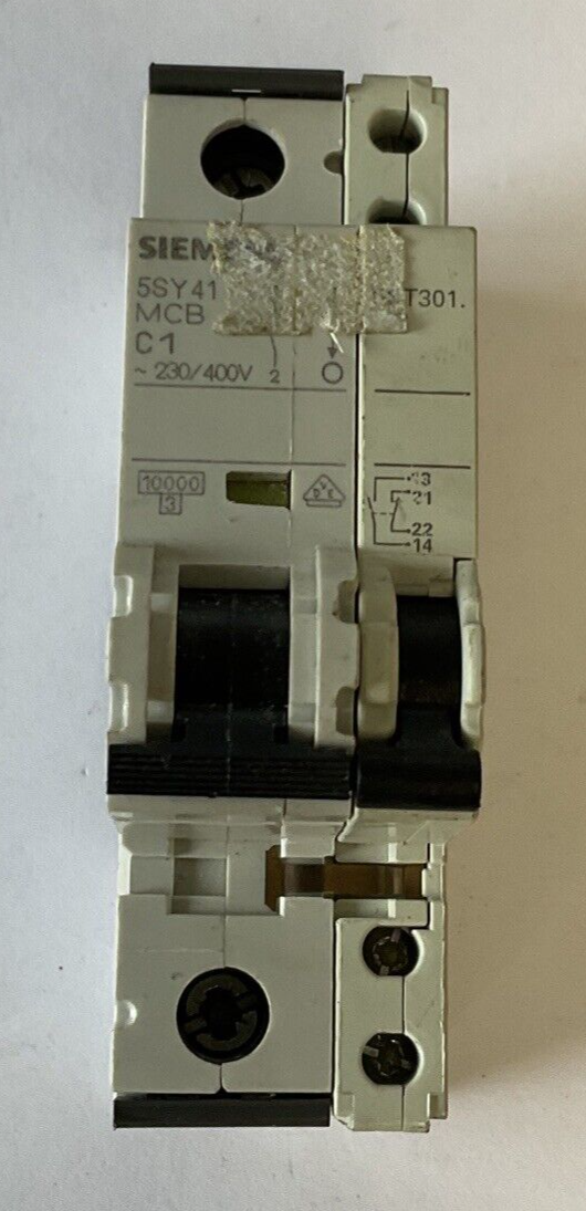 SIEMENS 5SY41 MCB C1 CIRCUIT BREAKER 230/400V W/5ST3010 CIRCUIT SWITCH