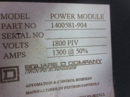 SQUARE D 1400581-904 / 1400621 PERTRON WELDING POWER SUPPLY 1800VAC, 1300A@50%
