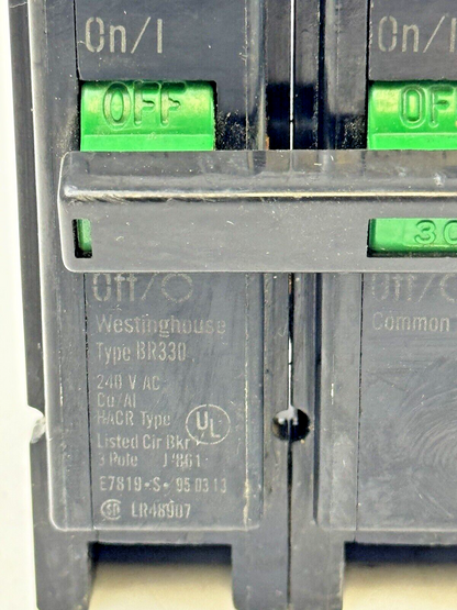 WESTINGHOUSE - BR330 - SNAP-IN CIRCUIT BREAKER - 3 POLE/30A/240 VAC