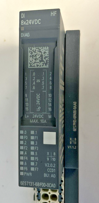SIEMEN 6ES7 132-6BF00-0CA0 8X24VDC DIGITAL INPUT MODULE W/BASE AND END MODULE