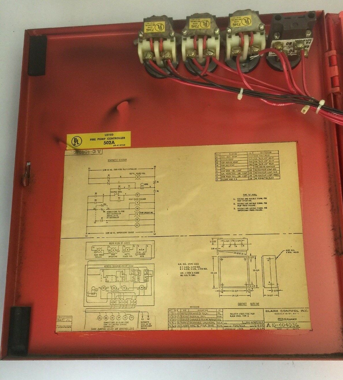 SYLVANIA CLARK CONTROL 10665 FIRE PUMP ALARM PANEL