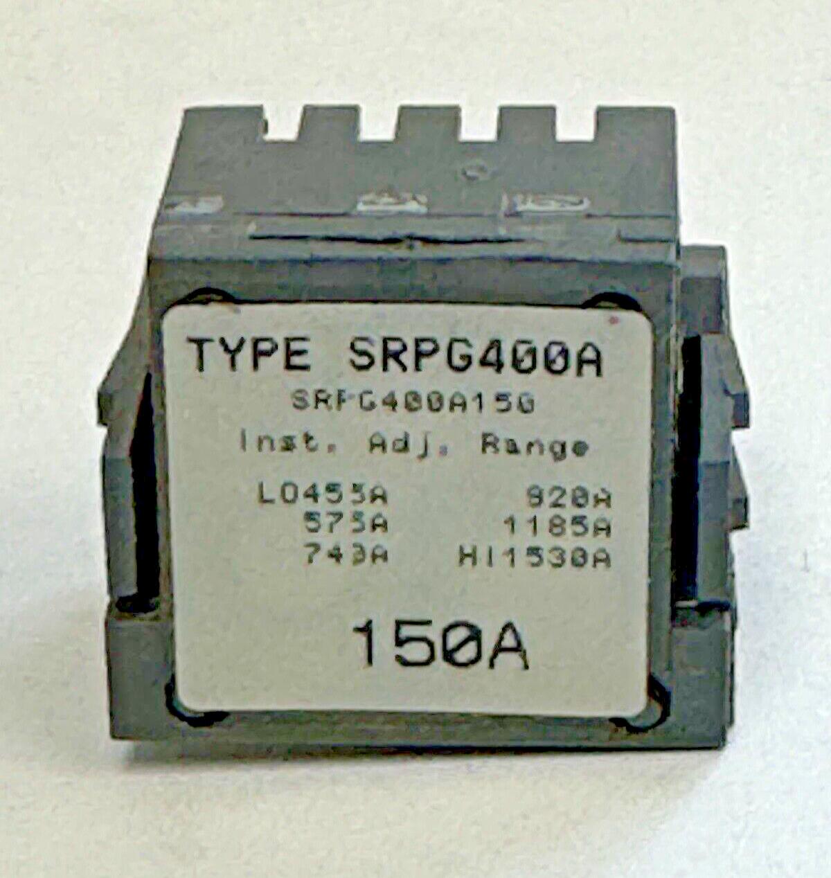 GE - SRPG400A150 - RATING PLUG W/ ADJUSTABLE INSTANTANEOUS TRIP - 150A