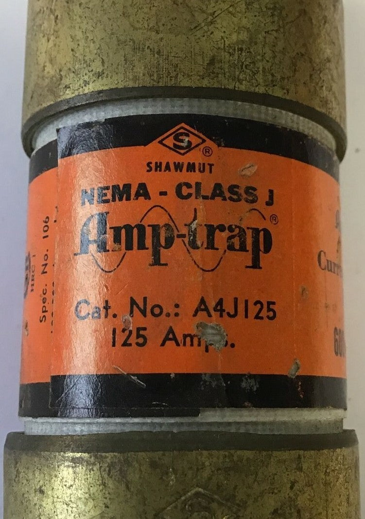 SHAWMUT A4J125 CURRENT LIMITING FUSE 600VAC 125A CLASS J ***LOTOF2***