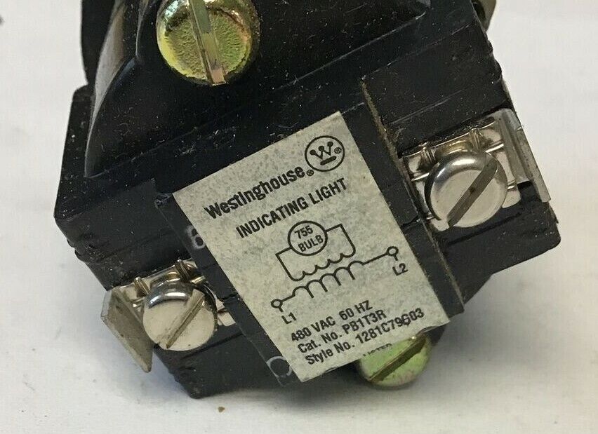 WESTINGHOUSE PB1HBOT3 PUSHBUTTON INDICATOR LIGHT 480V W/O LENS MOD. B HEAVY DUTY