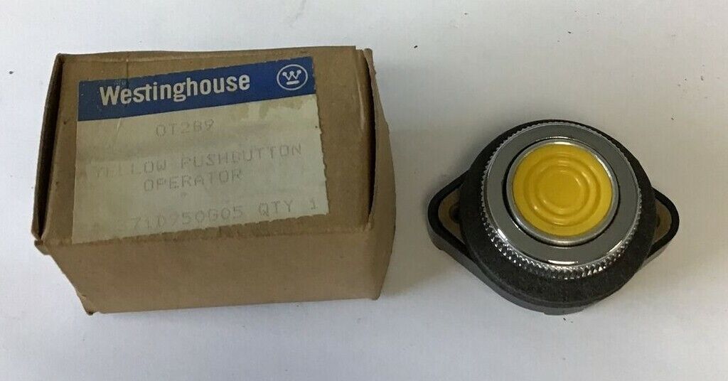 WESTINGHOUSE OT2B9 FLUSH PUSH BUTTON OPERATOR YELLOW ***LOTOF2***