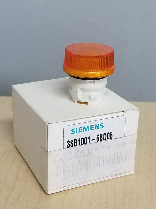NEW SIEMENS 3SB1001-6BD06 22MM PILOT LIGHT LENS ASSEMBLY AMBER LED TYPE