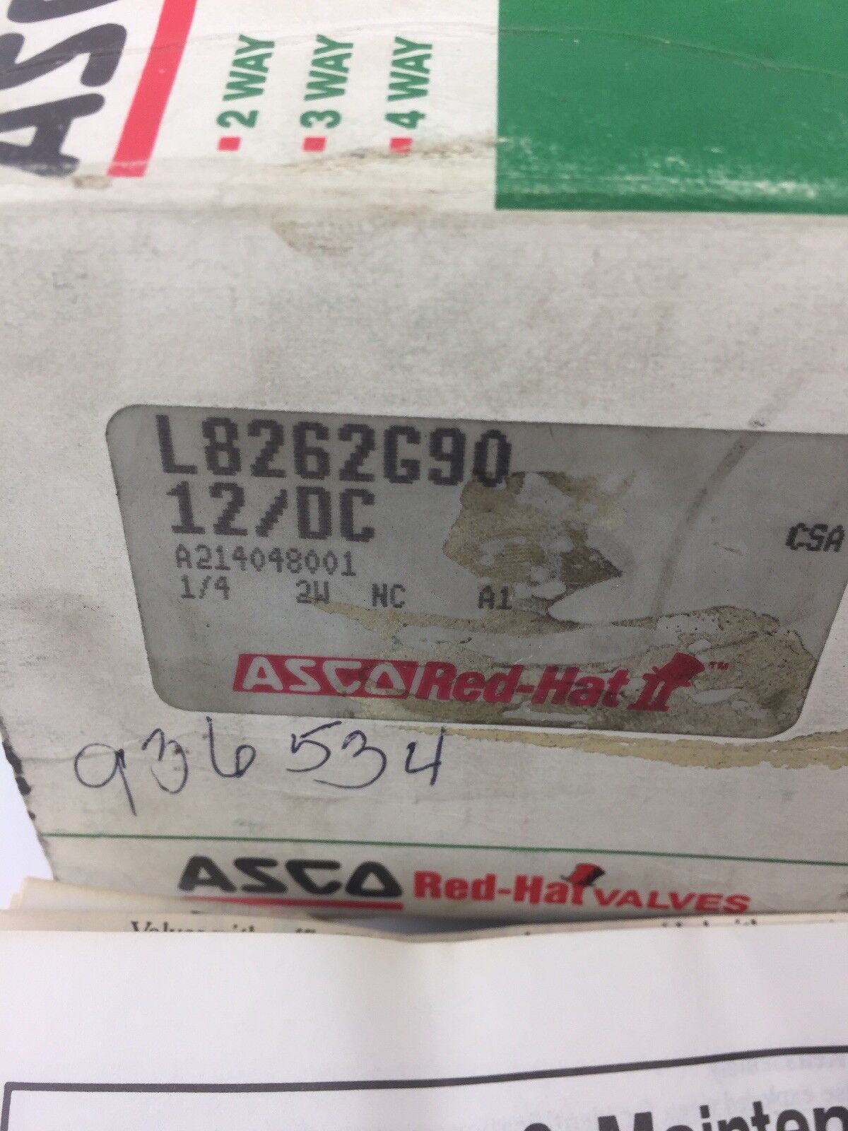 ASCO L8262G90 SOLENOID VALVE