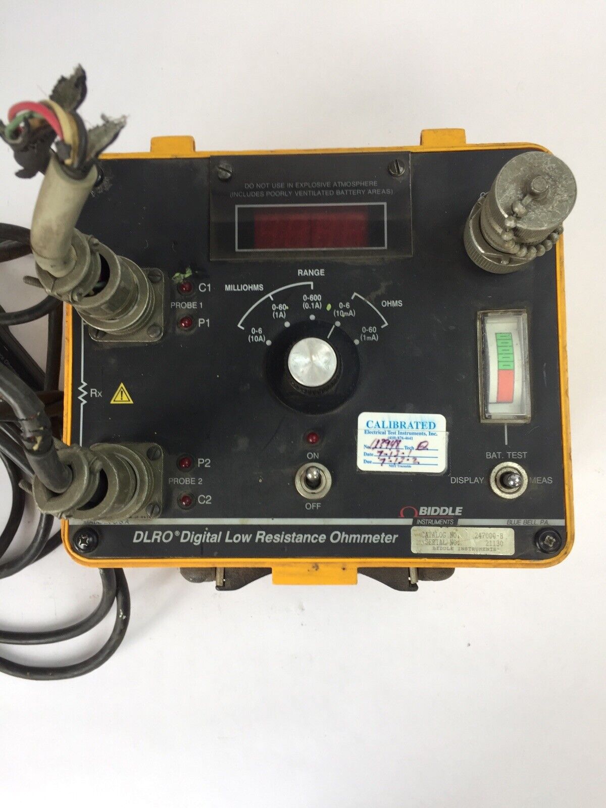 BIDDLE INSTRUMENT 247000-8 DLRO DIGITAL LOW RESISTANCE OHMMETER USE WITH BEH-