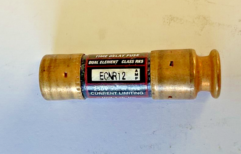 BUSSMANN ECNR12 BULLET FUSE 250VAC 12AMP RK5***LOTOF9****