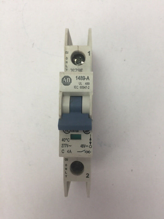 ALLEN BRADLEY 1489-A1C040 CIRCUIT BREAKER SER A 277VAC 48VDC 4A 1 POLE
