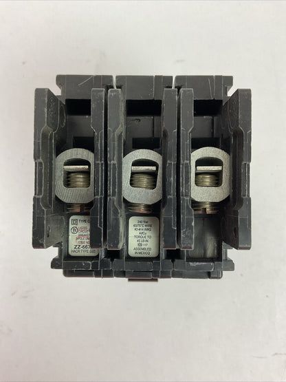 SQUARE D QOU315 3POLE CIRCUIT BREAKER 15AMP 240VAC